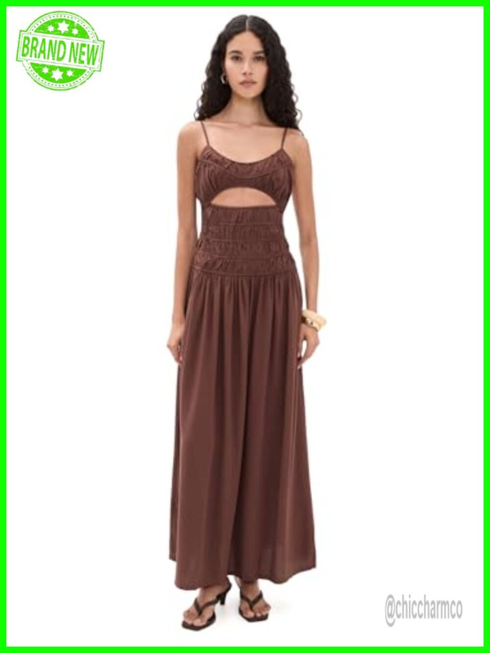 Seven Wonders Adora Maxi Dress Sleeveless Poplin Cutout Casual